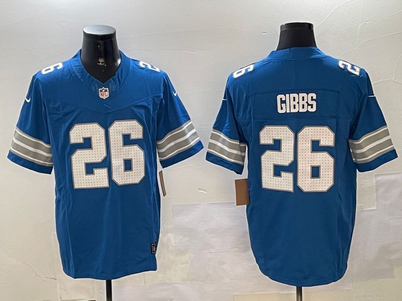 Men Detroit Lions #26 Gibbs Blue three generations 2024 Nike Limited NFL Jersey style 1->detroit lions->NFL Jersey